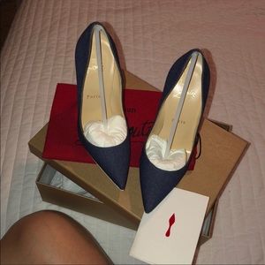 Authentic Christian Louboutin Denim Pumps